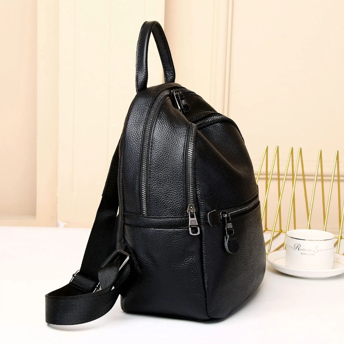 Genuine Leather Women's Backpack – Stylish Daily Bag