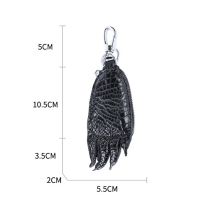 Crocodile Leather Car Key Wallet – Men's Zipper Key Case