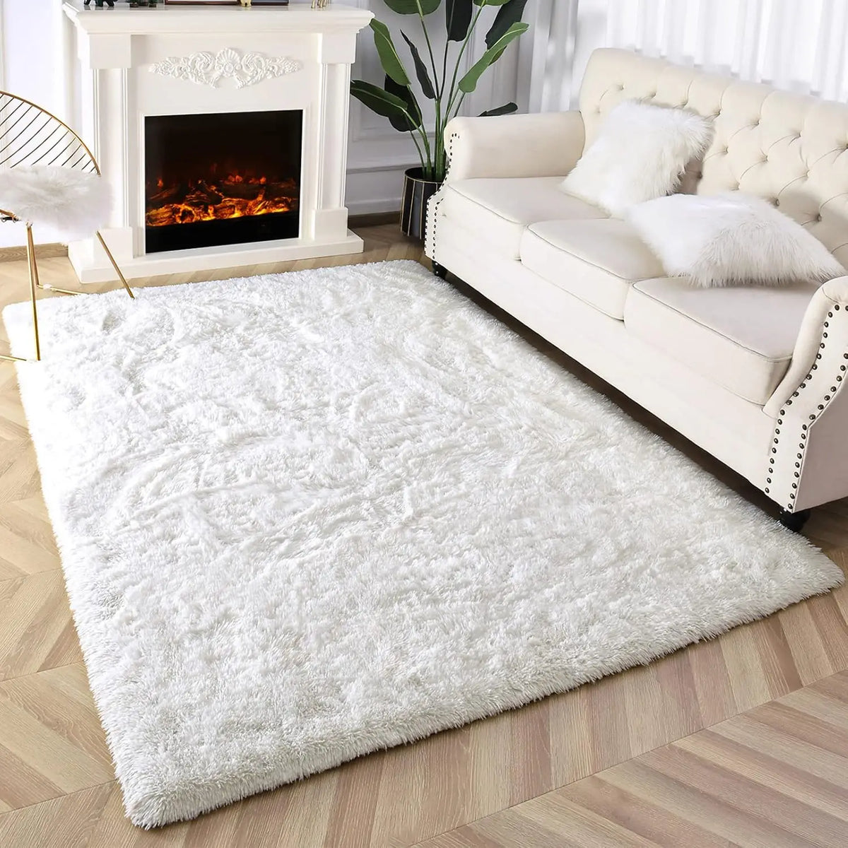 Tie-Dye Plush Shaggy Rug – Soft Carpet for Bedroom & Living Room