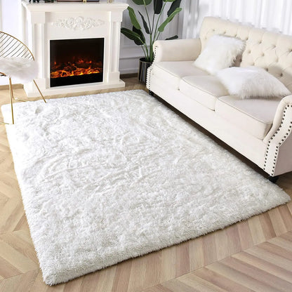 Tie-Dye Plush Shaggy Rug – Soft Carpet for Bedroom & Living Room