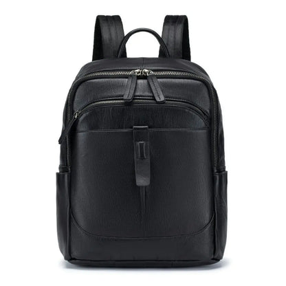 Genuine Leather Men's Backpack – Embossed Laptop School Bag
