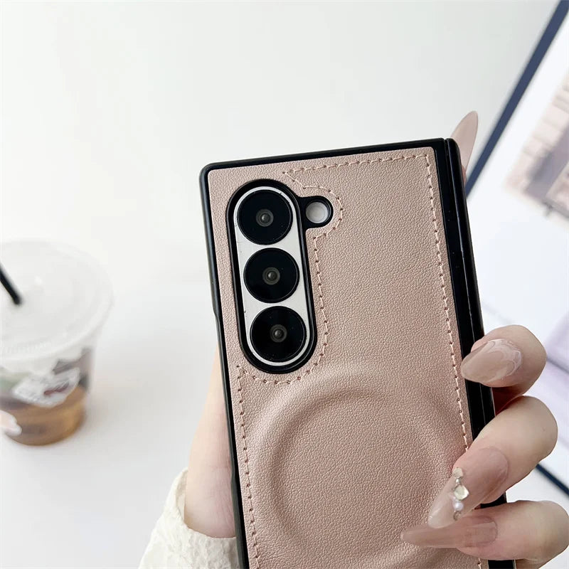 Samsung Galaxy Z Fold Vegan Leather MagSafe Case – Wireless Charging Compatible