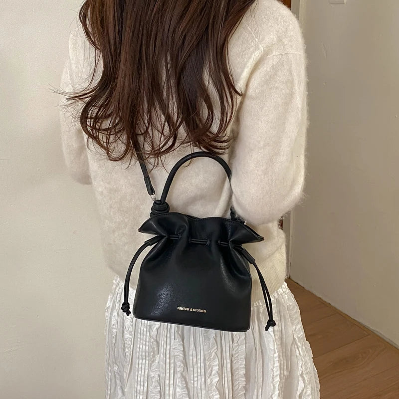 Women's Faux Leather Bucket Bag