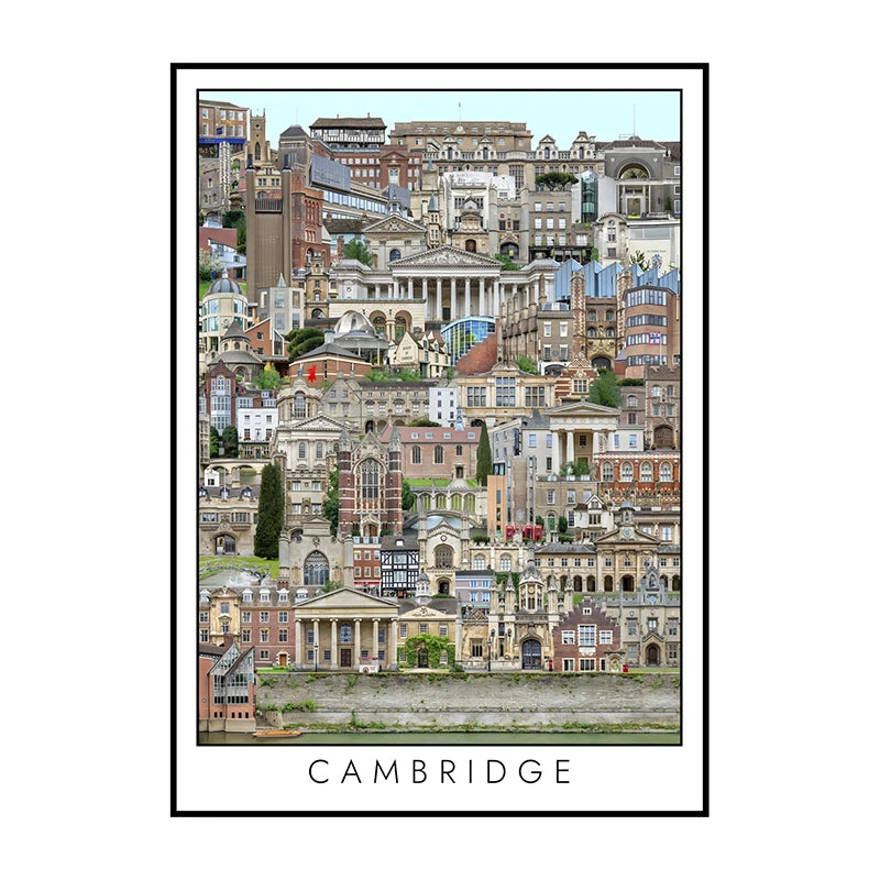 Vintage Cityscape Canvas Wall Art – Abstract City Poster Print