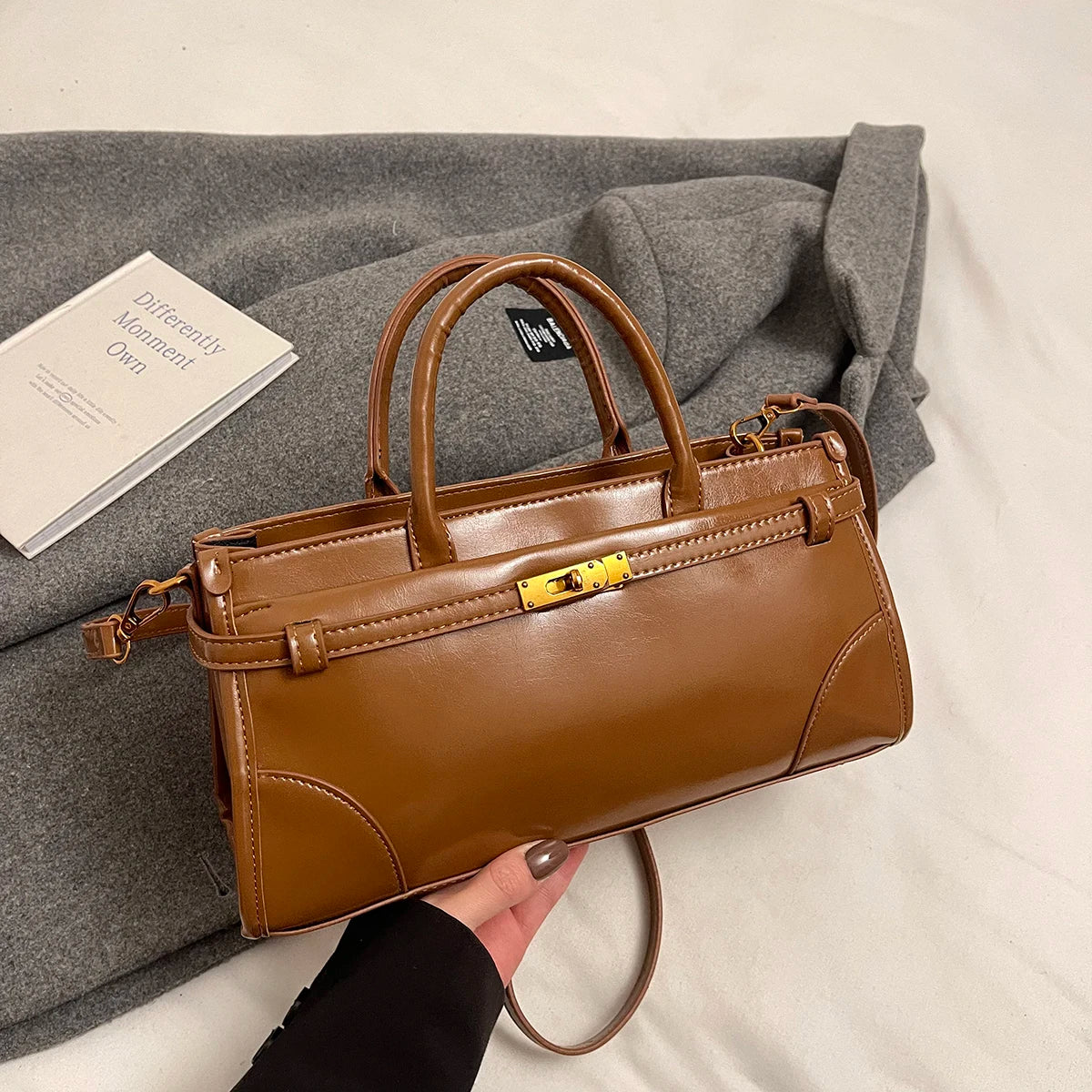 Small Pu Leather Crossbody Bags Lady Short Handle Shoulder Bag