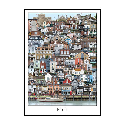 Vintage Cityscape Canvas Wall Art – Abstract City Poster Print