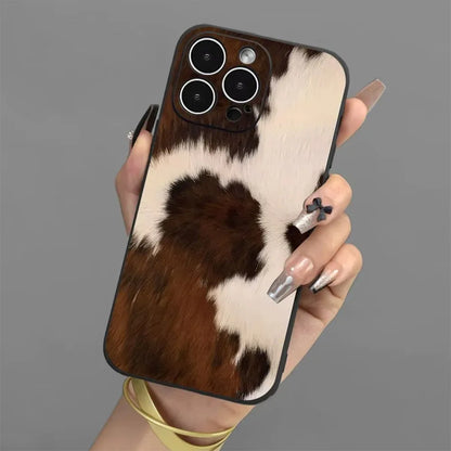Brown Cow Print iPhone Case – Trendy Animal Pattern Cover