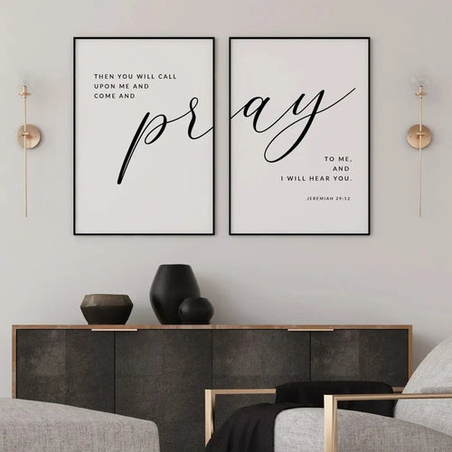 Jeremiah 29:12 Bible Verse Wall Art Print – Christian Scripture Poster