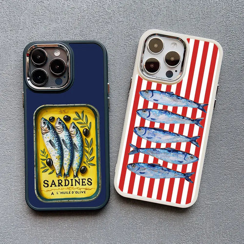 Sardine Can iPhone Case – Cute Fish Pattern Silicone Cover