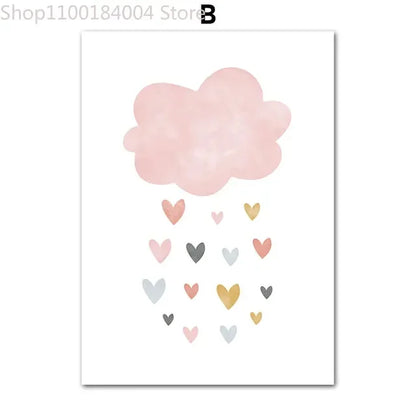 Kids Room Nursery Wall Art Posters – Boho Ballet Girl, Rainbow & Floral Prints