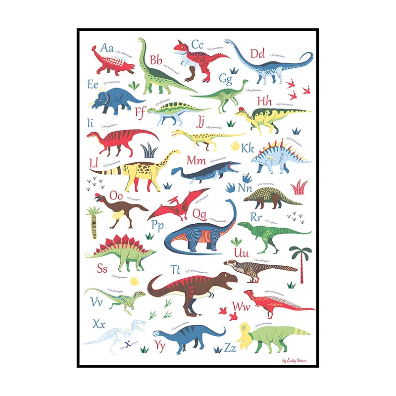 Dinosaur Alphabet Poster – Kids ABC Wall Art Print