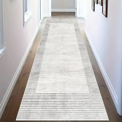 Modern Grey Minimalist Runner Rug – Kitchen, Hallway & Corridor