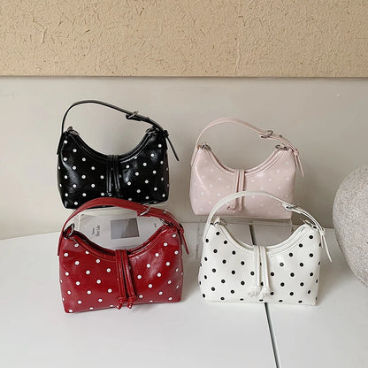 Polka Dot Shoulder Bag – Cute Mini Underarm Purse with Star Charm