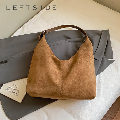 Leopard Print Shoulder Bag – Women's Large Suede Hobo Tote
