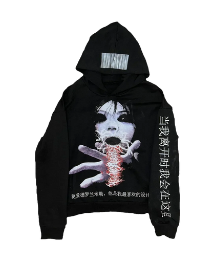 Gothic Graphic Hoodie – Women's Harajuku Punk Streetwear Sweatshirt