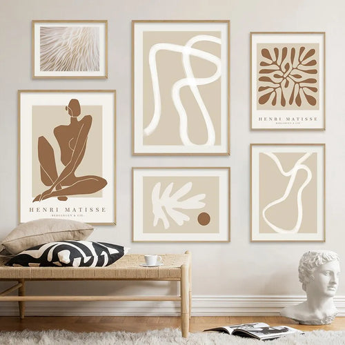 Matisse Boho Abstract Wall Art Poster – Minimalist Line Figure Print