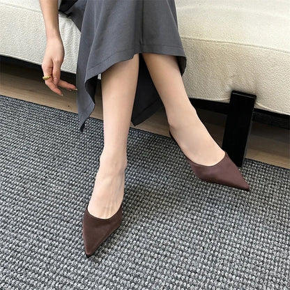 Eilyken Pointed Toe Low Heel Mule Slippers for Women