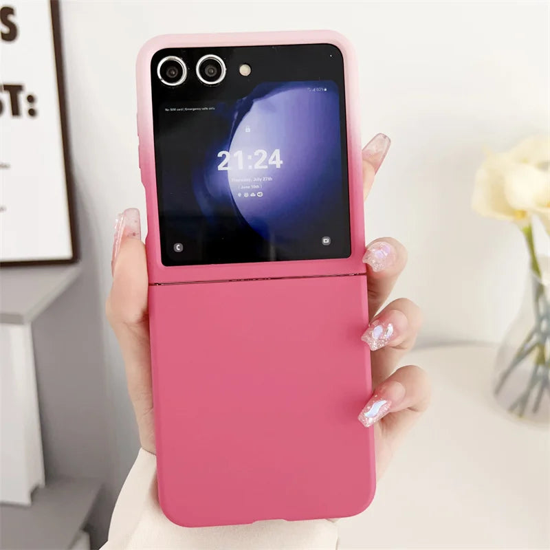 Galaxy Z Flip Frosted Hard PC Phone Case – Matte Colorful Cover