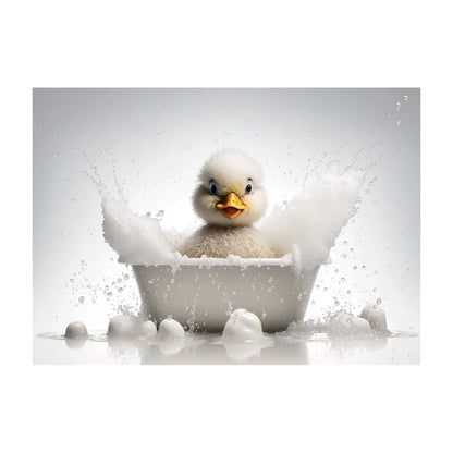 Cute Dog in Bathtub Wall Art Poster – Funny Puppy Canvas Print