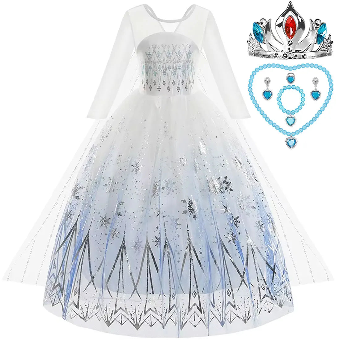 Elsa Princess Long Sleeve Frozen Dress