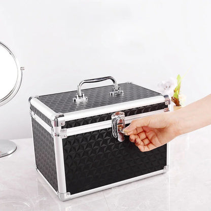 Professional Aluminum Makeup Case with Mirror & Organizer