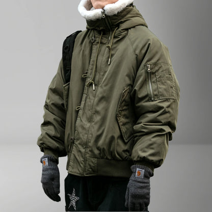 Hooded Parka Jacket – Fleece-Lined Heavyweight Streetwear Coat for Men & Women