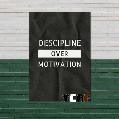 Motivational Quote Canvas Poster – Discipline Wall Art