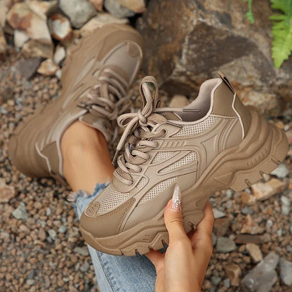 Chunky Platform Sneakers for Women – Retro Breathable Sport Shoes