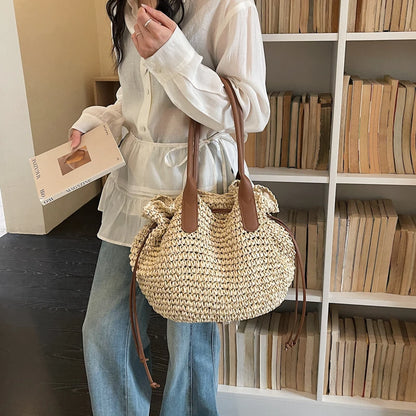 Straw Woven Beach Tote Bag for Women