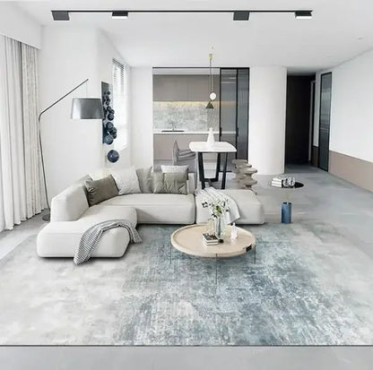 Modern Grey Area Rug – Soft Textured Carpet for Living Room & Bedroom