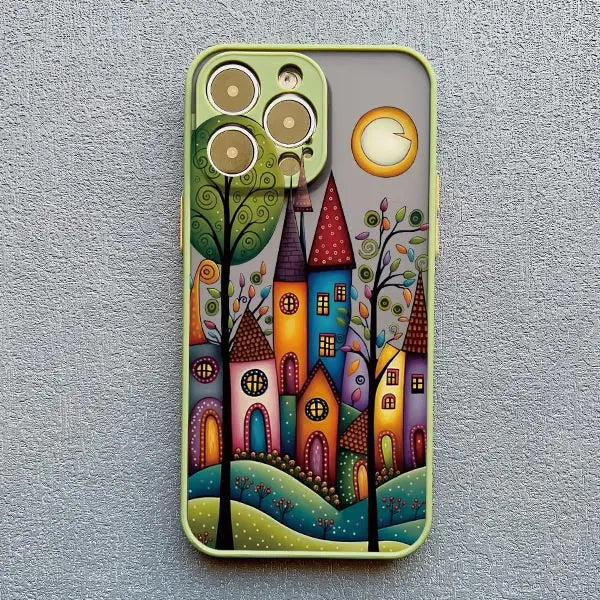 Whimsical Village iPhone Case – Fairy-Tale Art Design