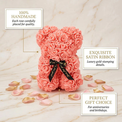 Eternal Rose Teddy Bear Gift Decoration