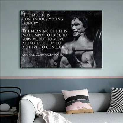 Arnold Schwarzenegger Motivational Gym Poster – Bodybuilding Wall Art