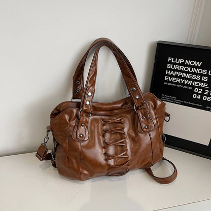 Leftside Vintage Brown Leather Shoulder Bag Women Retro Crossbody Purse Female Handbags Purses Chic