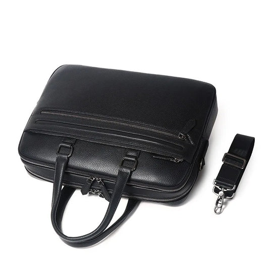Genuine Leather Laptop Briefcase for Men – 14 Inch