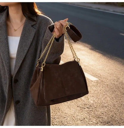 Chain Strap Crossbody Shoulder Bag – Women's Soft PU Leather Tote