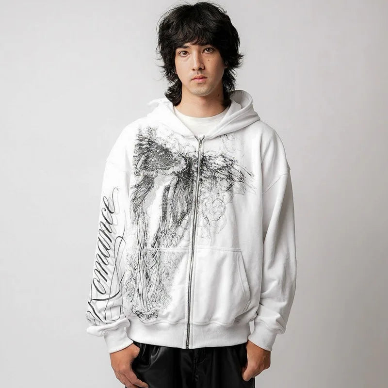 Y2K Graphic Hoodie & Thermal Sweatshirt Retro Hip Hop Street Style