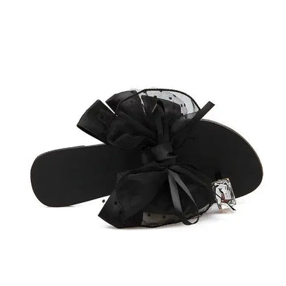 Women's Bow Slippers – Low Heel Beach Sandals, Sizes 35–42