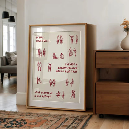 Love Actually Is All Around Wall Art Print – Romantic Quote Poster