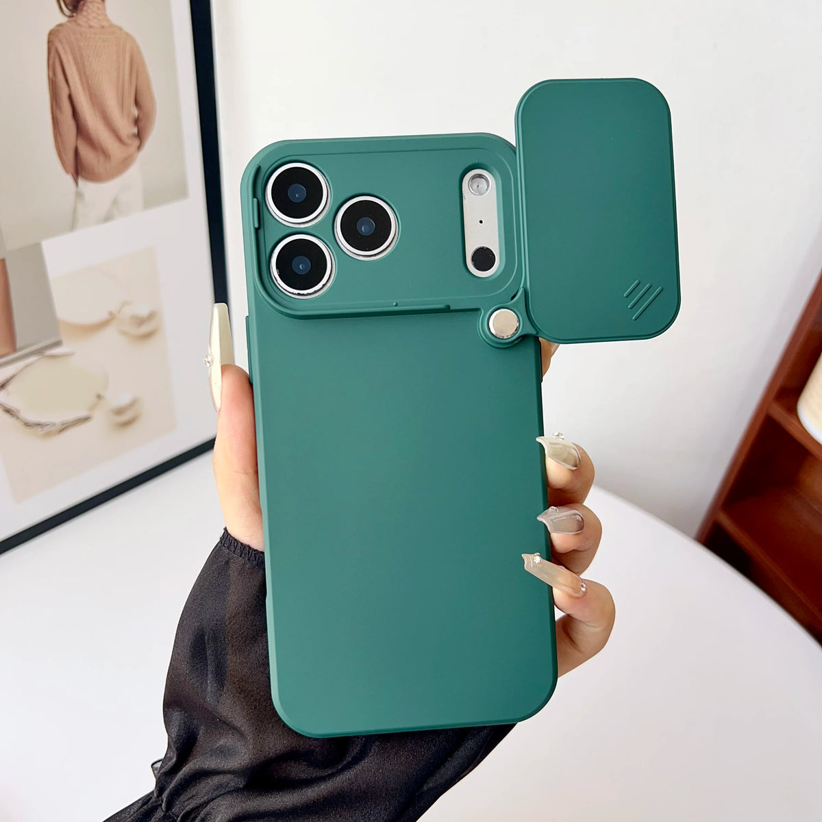 Slide Camera Lens Protection Silicone iPhone 17 Case – Pro Max & Air