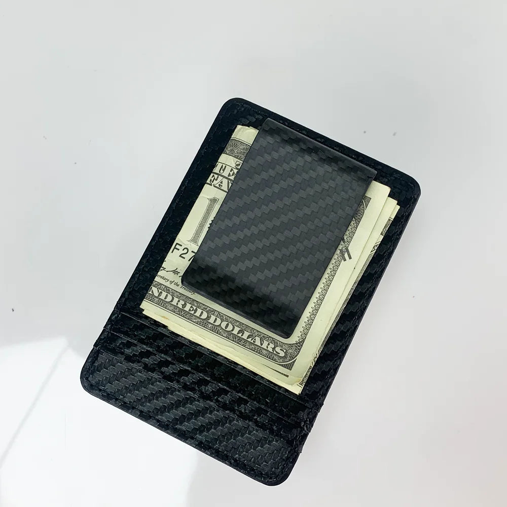 Carbon Fiber Money Clip Slim Card Holder Wallet for Men