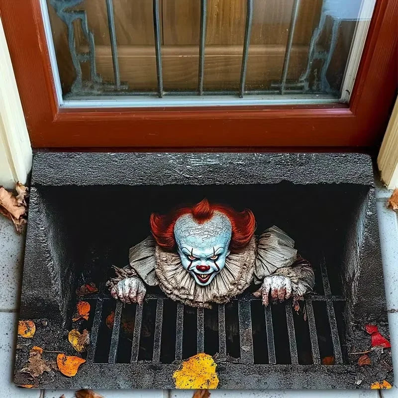 Halloween Scary Clown Door Mat – 3D Indoor Outdoor Rug