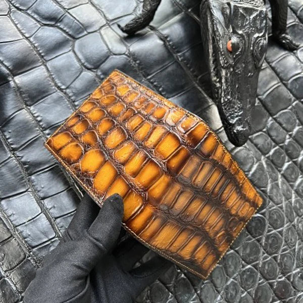 Men's Genuine Crocodile Leather Long Wallet | Luxury Card Organizer