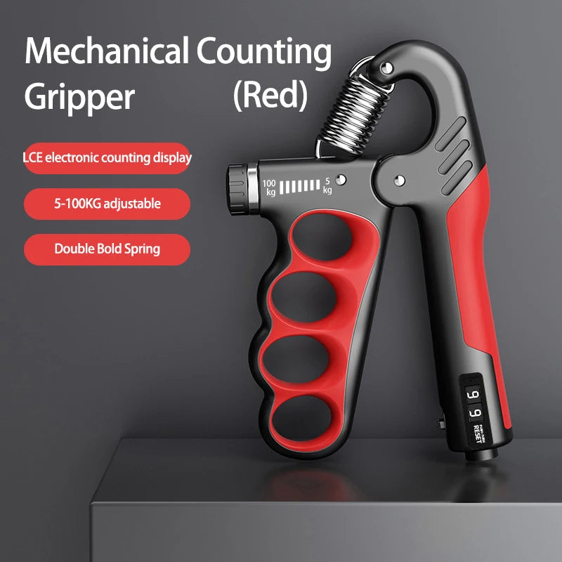 Adjustable Hand Grip Strengthener with Rep Counter 5–150kg