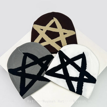 Star Print Knit Beanie – Unisex Hip Hop Streetwear Hat