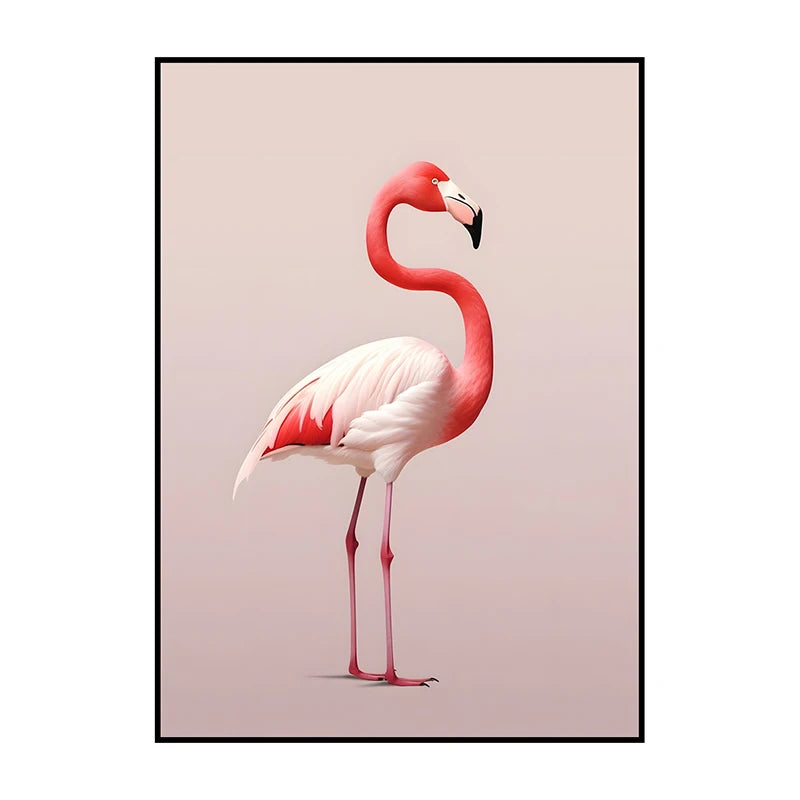 Flamingo on Roller Skates Wall Art Poster – Minimalist Print
