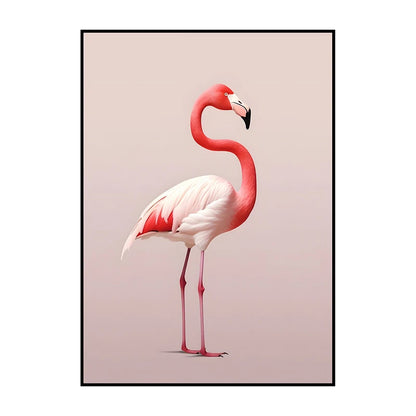 Flamingo on Roller Skates Wall Art Poster – Minimalist Print