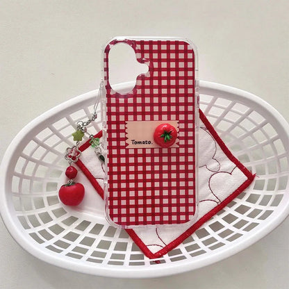 Tomato Checkered Samsung Galaxy Case – Cute Red Plaid Cover S21 to S26