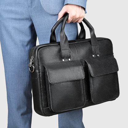 Genuine Leather Briefcase – Men's 16" Laptop Messenger Bag