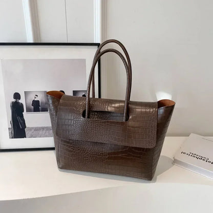 Luxury Crocodile Pattern Women Handbag With Short Handle